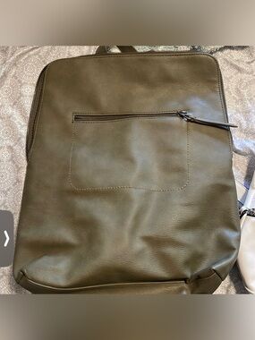 Universal Thread Olive Green Smooth Faux Leather Backpack